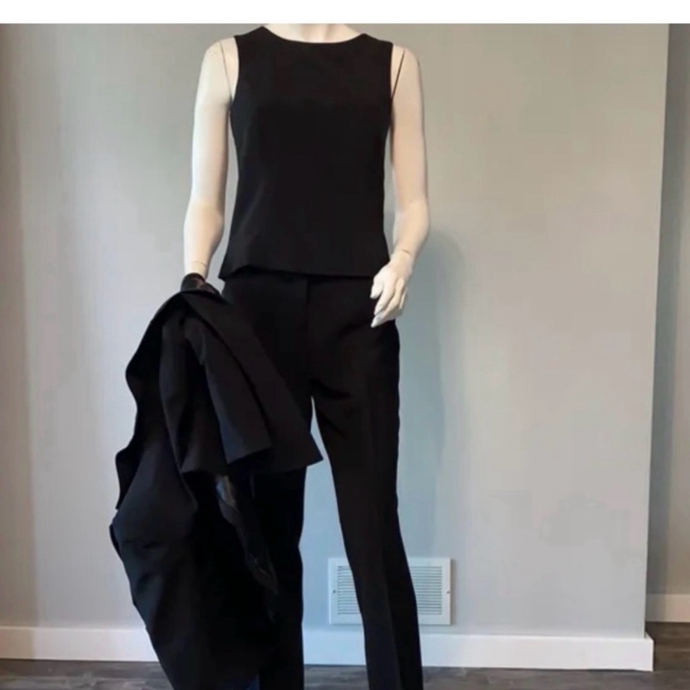 Black 3-Piece Suit Set with Blazer, Top and Pants